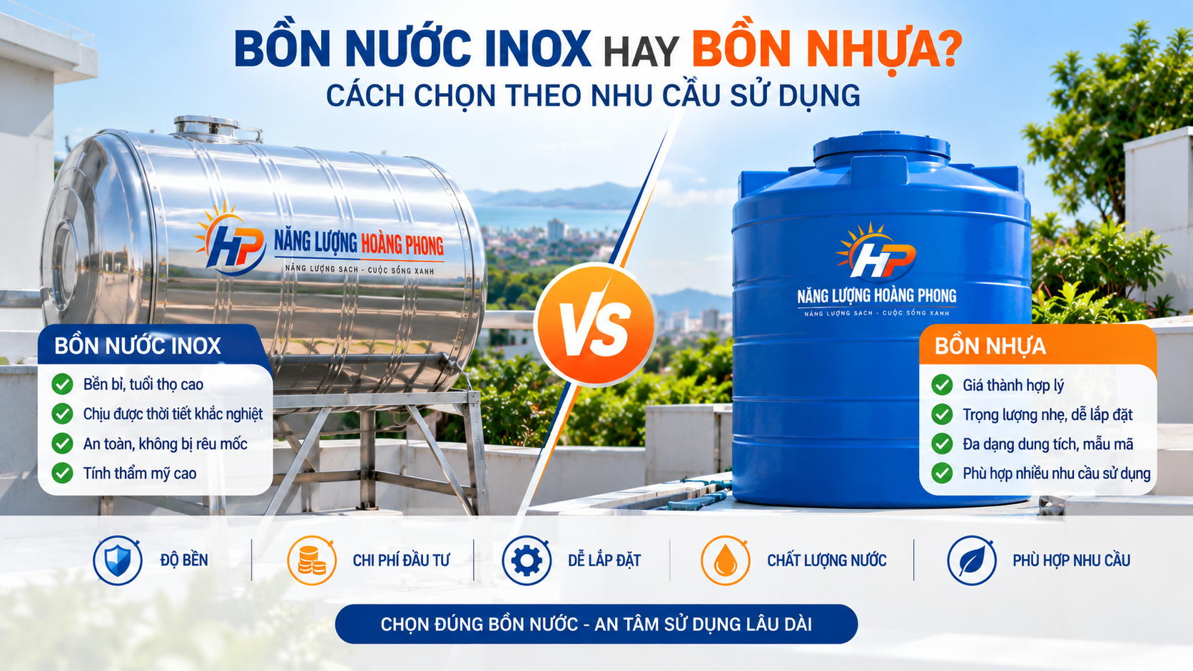 Bồn Nước Inox Hay Bồn Nhựa? Cách Chọn Theo Nhu Cầu Sử Dụng