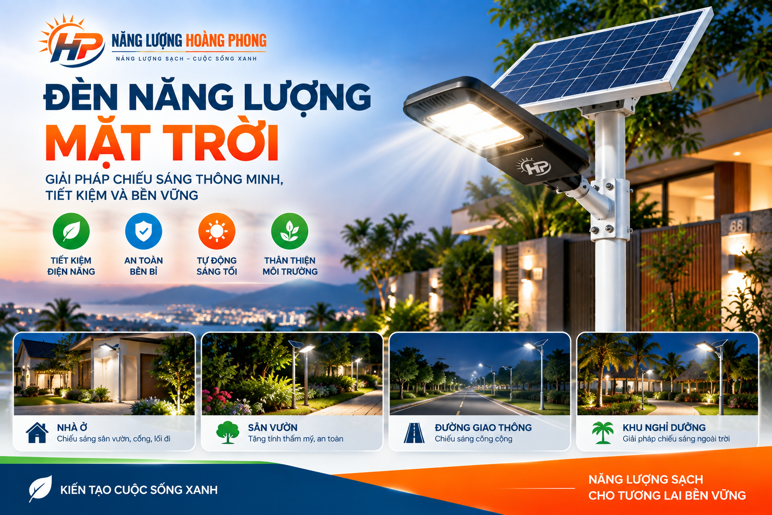 Đèn Năng Lượng Mặt Trời Cho Nhà Ở
