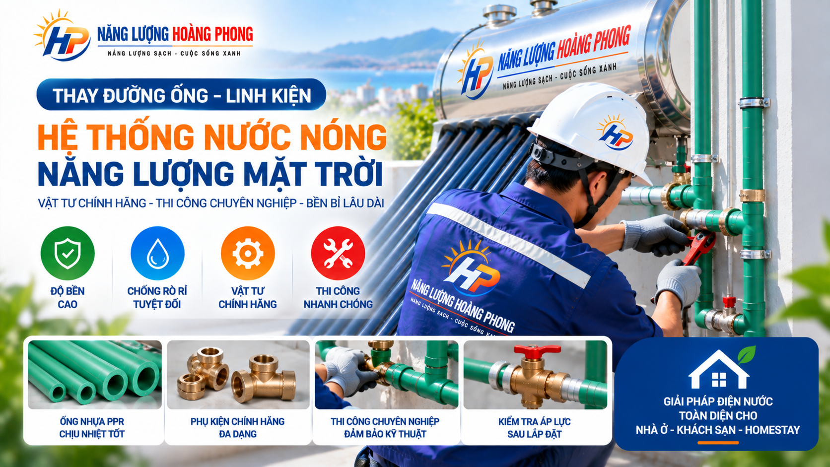 Thay Đường Ống, Linh Kiện Và Phụ Kiện Hệ Thống Nước Nóng