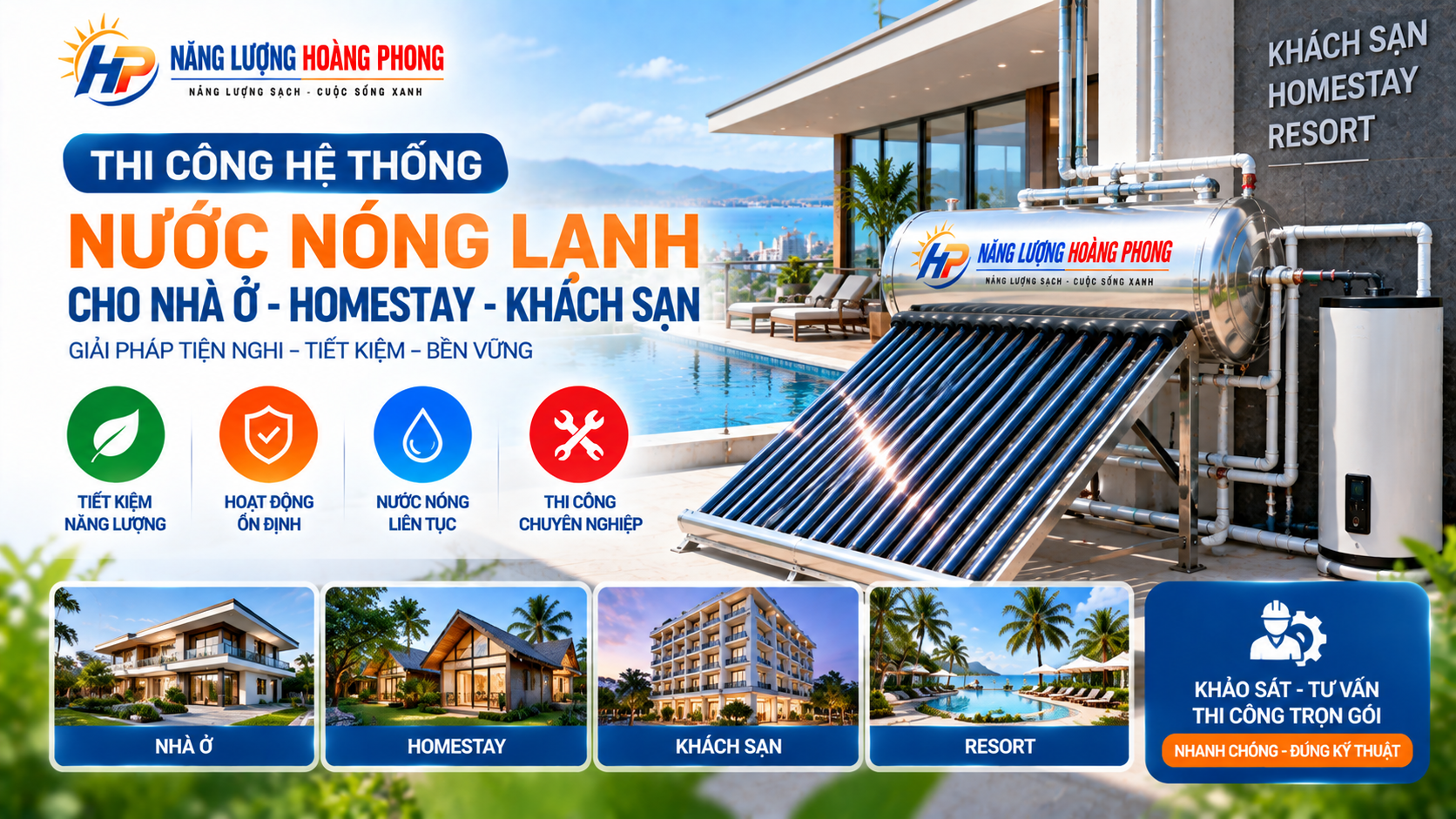 Thi Công Hệ Thống Cấp Nước Nóng Lạnh Cho Nhà Ở, Homestay Và Khách Sạn